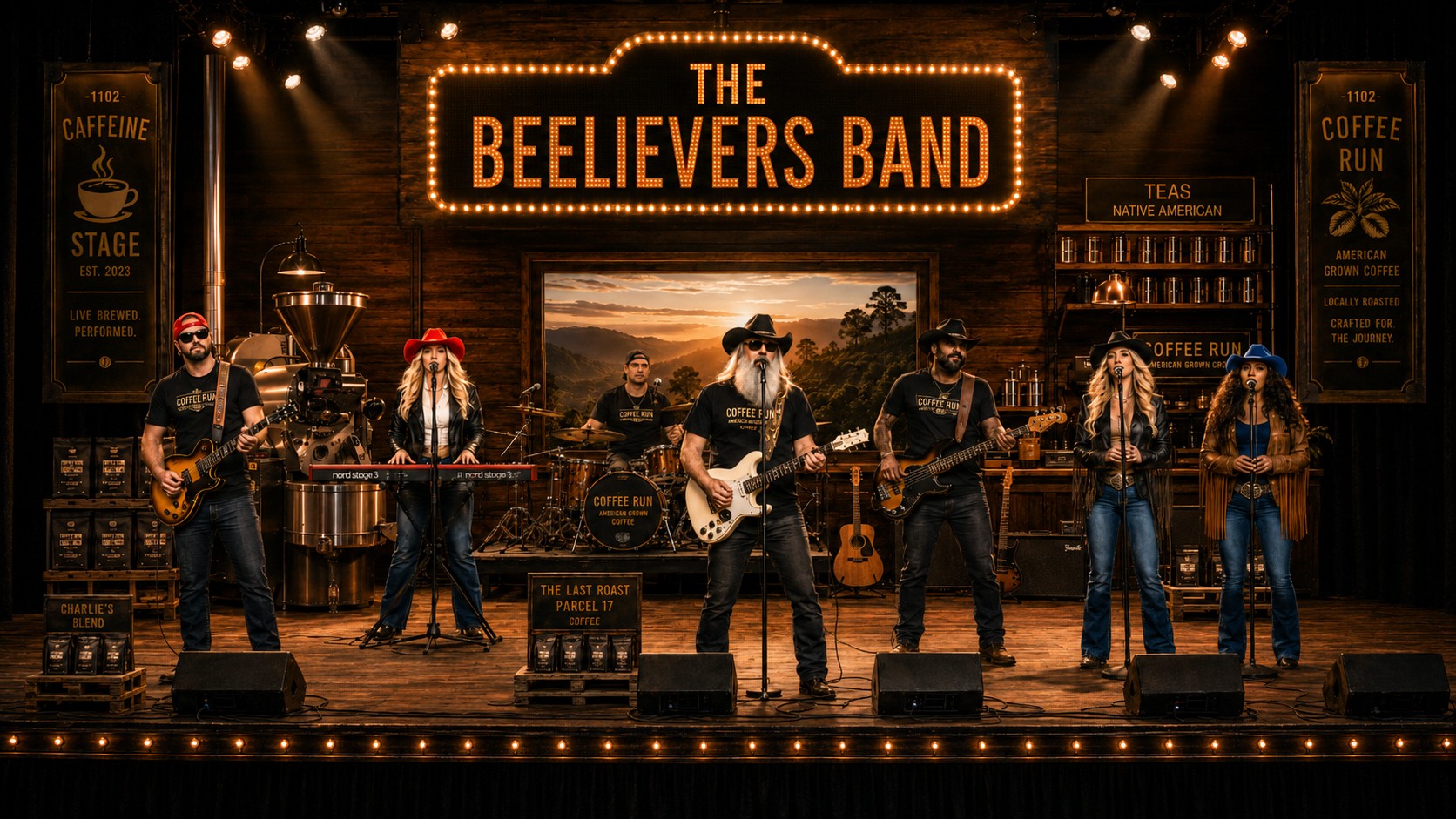 Full band stage image