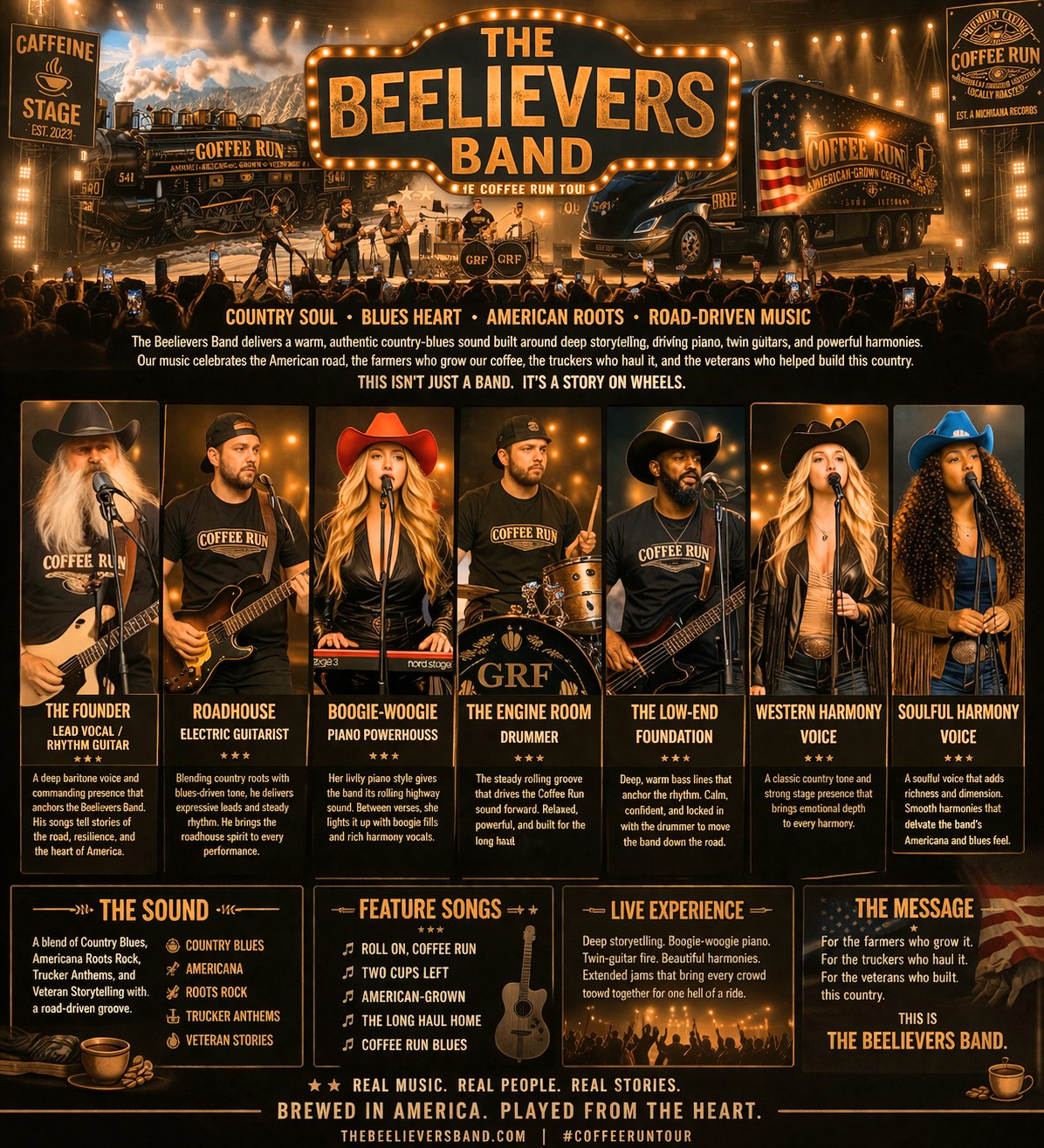 Official Beelievers Band show sheet